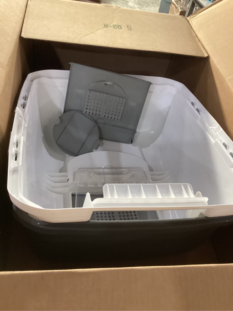 Condition photo showing As Is for Catit Airsift Jumbo Hooded Litter Pan, Warm Gray/White - Privacy and Easy Access for Cleaning - Ideal for Larger or Multiple Cat Households