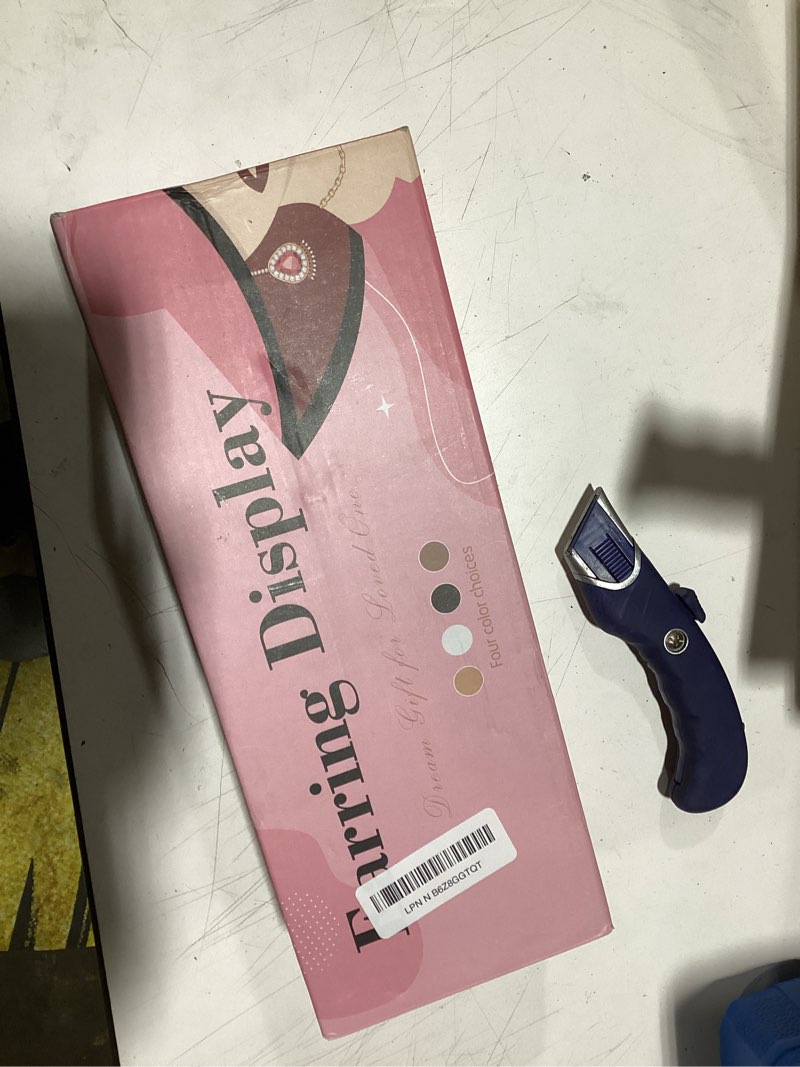 Condition photo showing Good Condition for Jewelry Organizer Stand, 5 Layer Earring Holder Organizer with Necklace Holder, Rustic Wood Earring Organizer Display for Stud Earring Bracelet Necklace Ring, Watches Rustic Brown