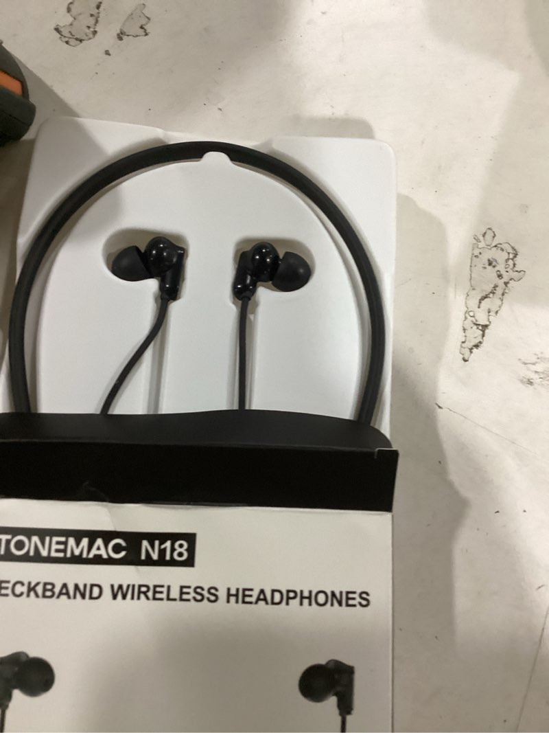 Condition photo showing Good Condition for N18 Neckband Bluetooth Earbuds, Wireless Bluetooth 5.2 Headphones with Microphone, Ultra-Lightweight Comfort, IPX7 Waterproof, Deep Bass Strong Beat, 20H Playtime, Magnetic Earphones (Black)