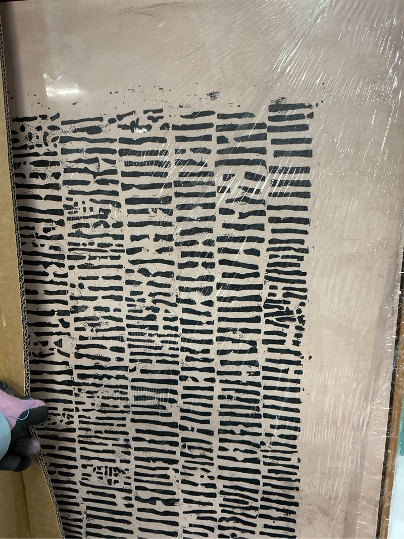 Condition photo showing Good Condition for large framed abstract wall art for living room, neutral wabi sabi rustic black brown canvas artwork for walls, modern minimalist horizontal painting print wall decor for bedroom home office, 30x60 in 60"l x 30"w black beige