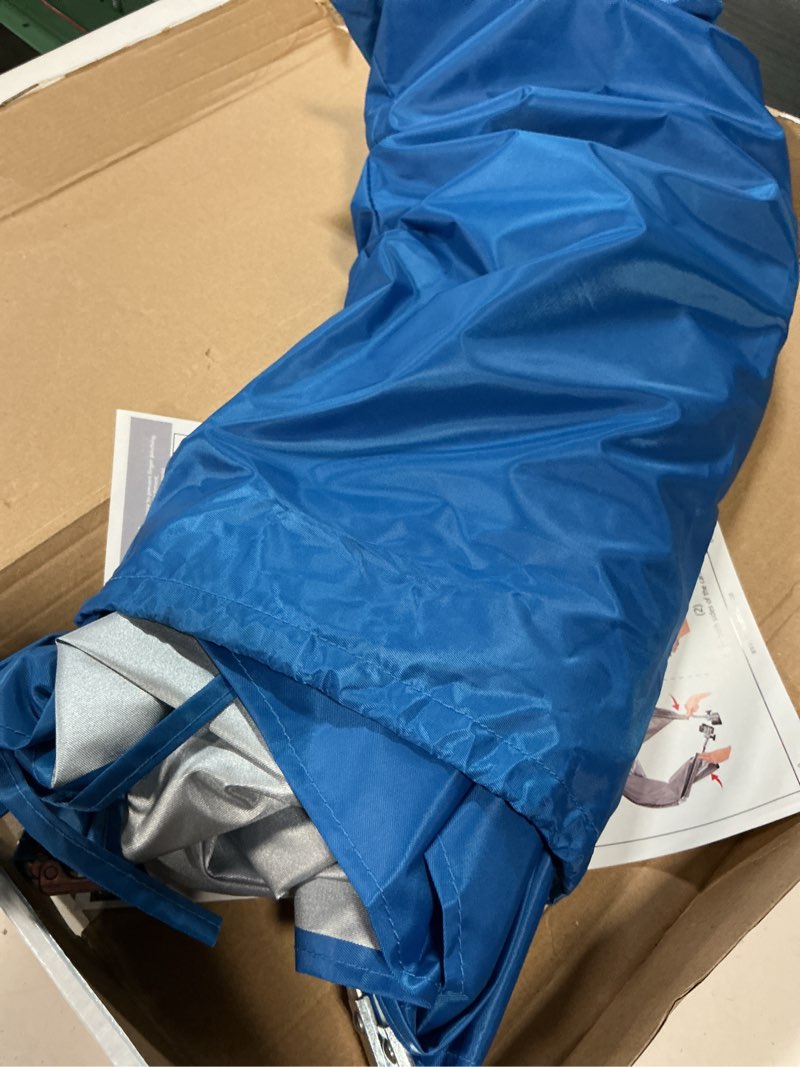 Condition photo showing Good Condition for universal chair umbrella canopy, upf 50+ chair sun shade attachment with adjustable clamp fits most brands’ beach, camping, lawn, wheelchair, tanning, zero gravity, lounge, fishing chairs, patented regular royal blue_1pack