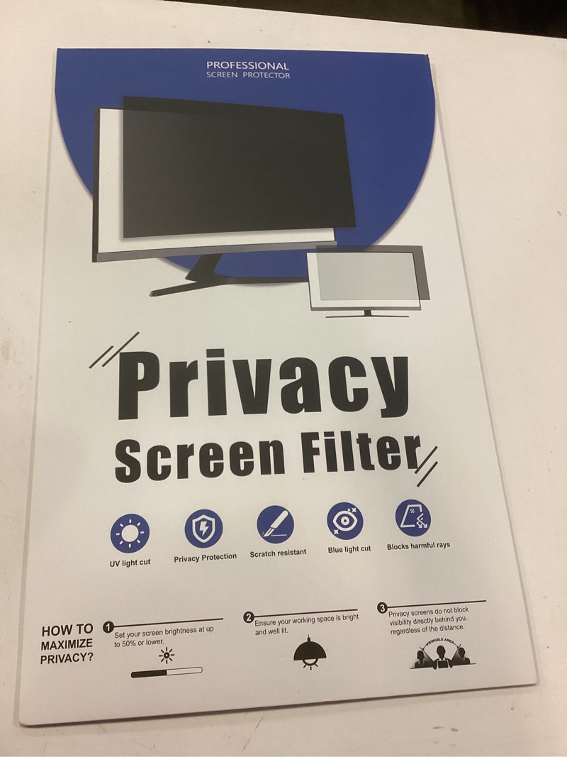 Condition photo showing New/Like New for computer privacy screen 24 inch for 16:9 widescreen monitor, removable 24inch anti blue light anti glare monitor privacy filter shield (20 15/16" x 11 13/16") 24 inch (diagonal) - 16:9 aspect ratio