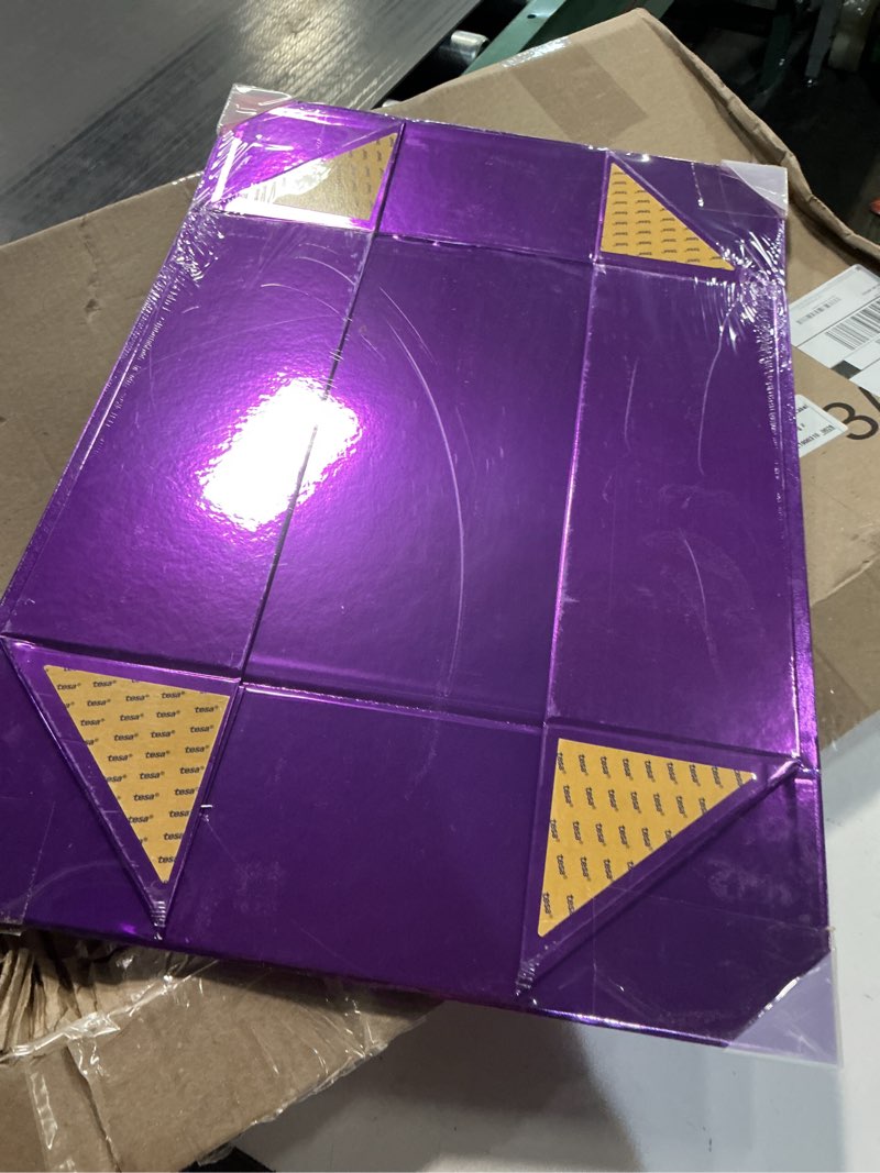 Condition photo showing New/Like New for PACKHOME 17x14.5x5.5 Inches, Extra Large Gift Box with Lid, Magnetic Closure Box for Clothes and Large Gifts (Glossy Purple with Grass Texture) Purple 1 Count (Pack of 1)