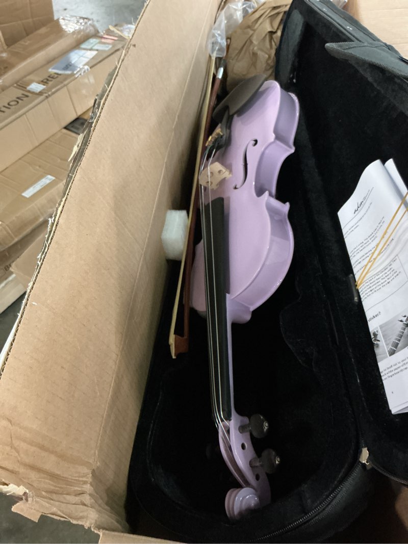 aileen violin 4/4 full size for adults beginners, purple fiddle starter kit for students age 12+,