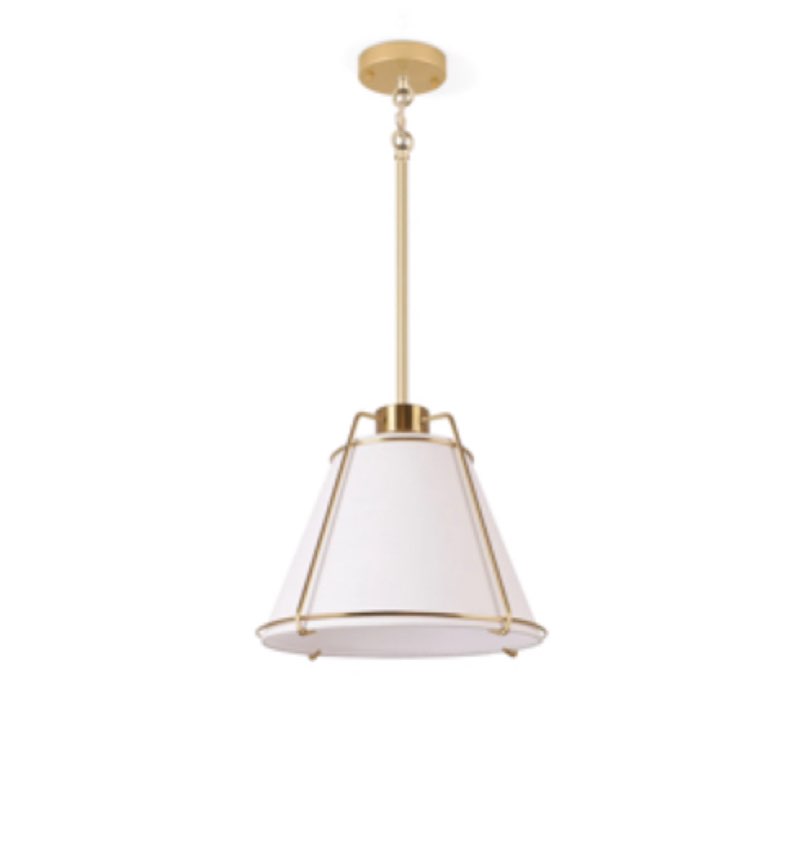 Leibuy 1 - Light Brass Pendant  Metal Chandelier Fabric Shade