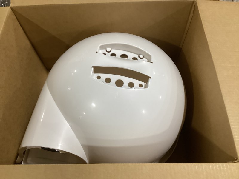 Condition photo showing As Is for Petmate Booda Clean Step Cat Litter Box Dome (Made in the USA with 95% Recycled Materials)- Pearl White, Made in USA Cleanstep Litter Box Pearl White