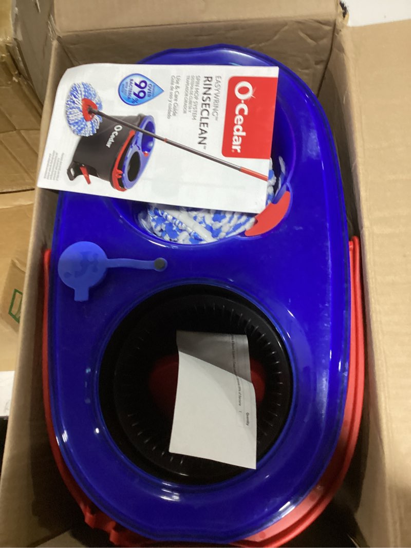 Condition photo showing Good Condition for o-cedar rinseclean spin mop & bucket system | clean with water | removes 99% of bacteria