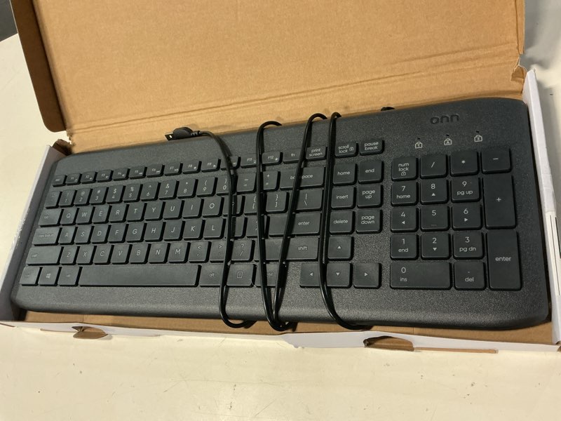 Condition photo showing Good Condition for onn. usb computer keyboard with 104-keys, 5 ft cable, windows and mac compatible, gray