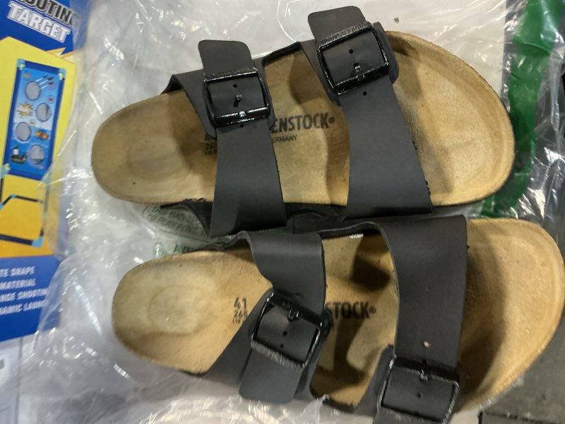 Condition photo showing Good Condition for birkenstock unisex arizona sandal,black birko-flor,41 m eu