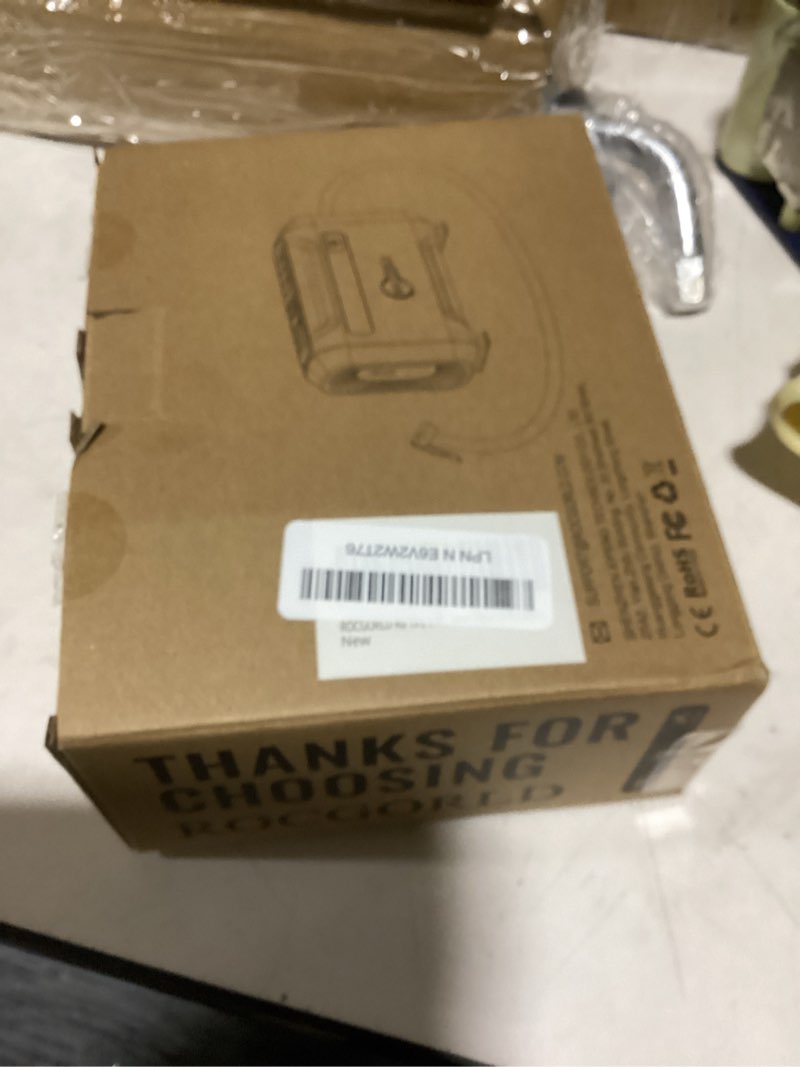 Condition photo showing As Is for rocgorld r8 tire inflator portable air compressor, dc 12v air compressor portable with large dual digital screen, 3x faster inflation air pump for car, bike, ball, motor red