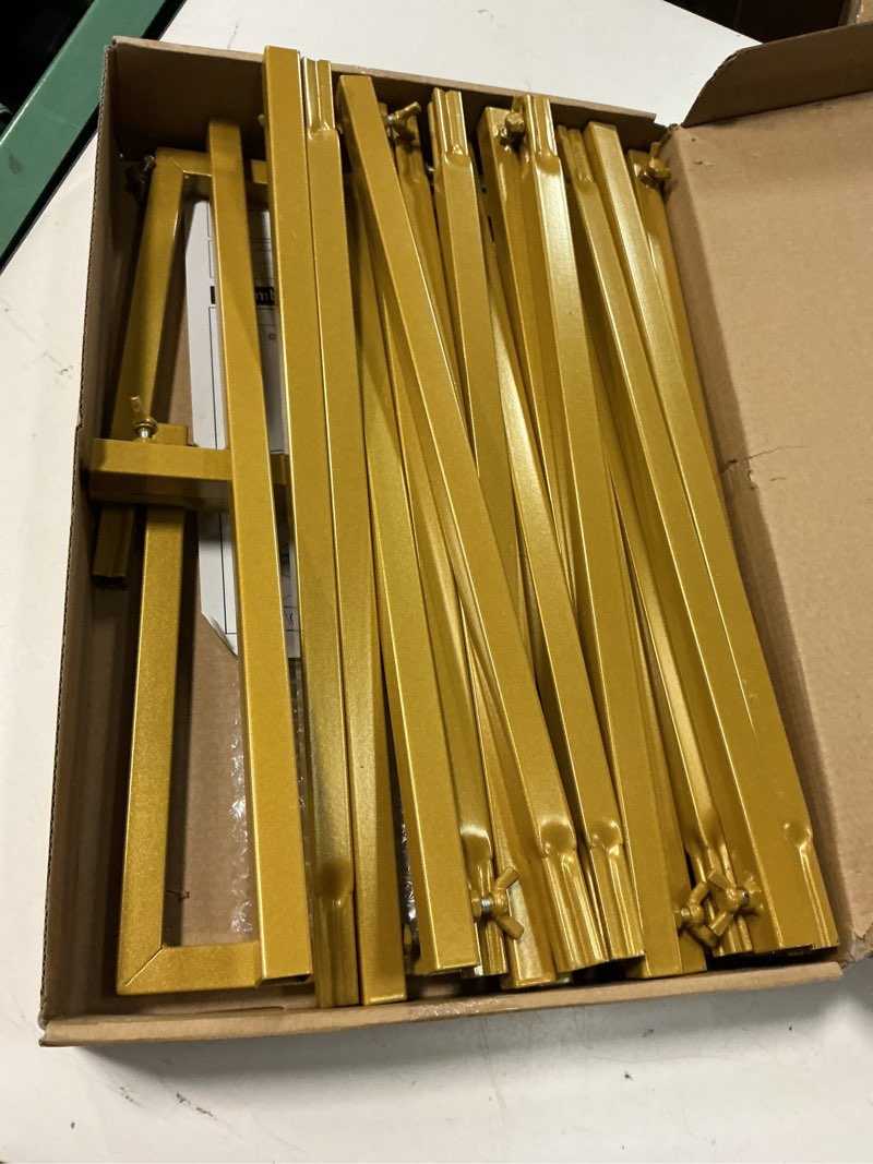 Condition photo showing Good Condition for wedding arch 6.6ft x 6.6ft square backdrop stand gold metal balloon arch stand for ceremony wedding arches for ceremony birthday party bridal shower anniversary decoration 6.6 ft x 6.6 ft gold