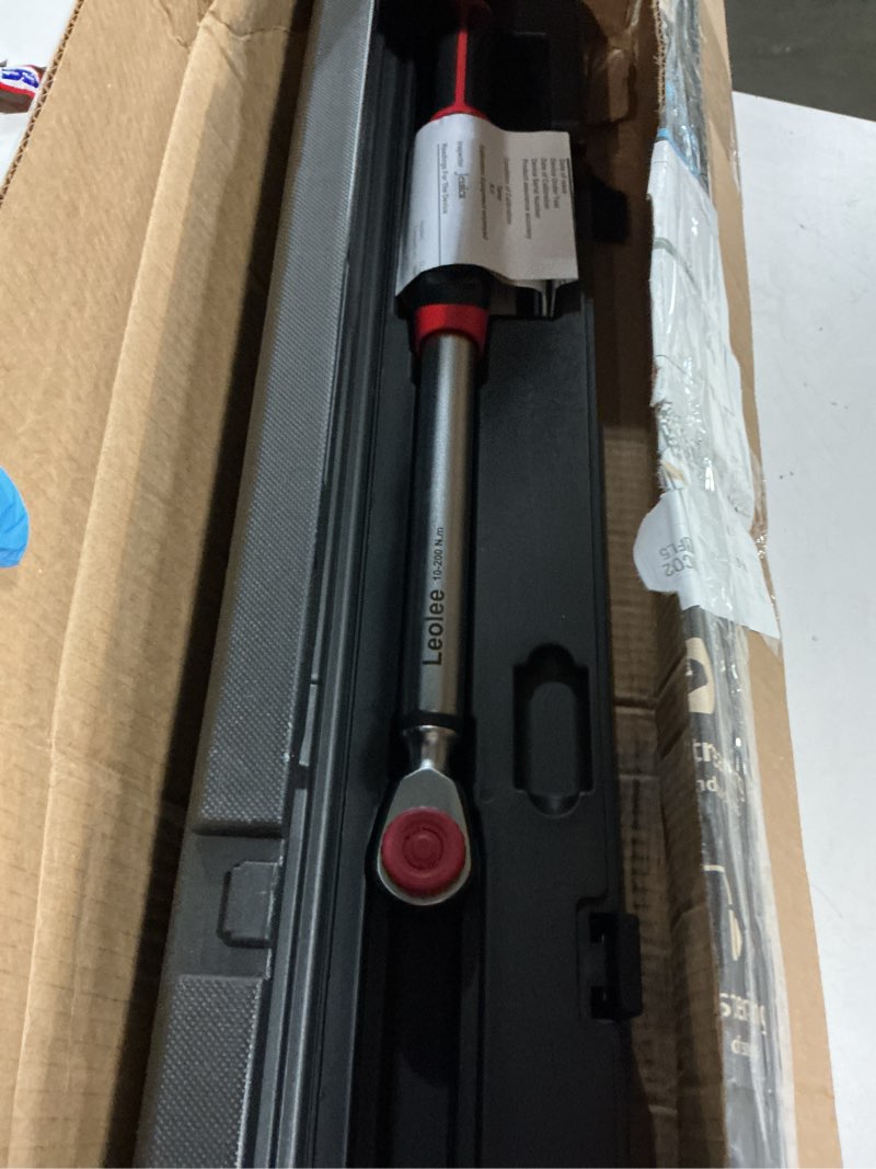 Condition photo showing Good Condition for Leolee 1/2-Inch Drive Digital Torque Wrench with Angle, 7.38-147.5 Ft-Lb/10-200 Nm Electronic Torque Wrench with Preset Value, Data Storage, Buzzer, LED Flash Notification for Motorcycle, Car 1/2-Inch 7.38-147.5 ft-lb/10-200 Nm