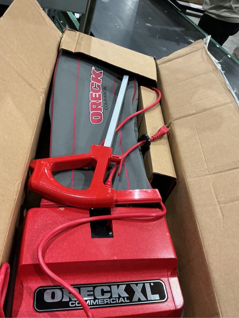 Condition photo showing As Is for oreck commercial professional vacuum cleaner, bagged upright vac for carpets and hard floor, lightweight, dual speed settings, powerful vacuum cleaners for commercial use