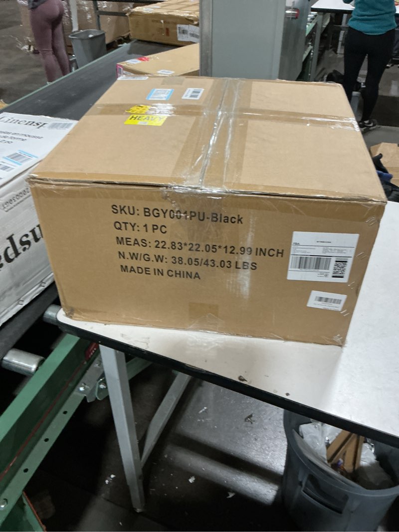 Condition photo showing Good Condition for YFO Home Office Desk Chair Office Rubber Casters Ergonomic Computer Chair with Lumbar Support Adjustable Height Rolling Swivel Executive Task Armrests Chair? Black PU Black Mid Back