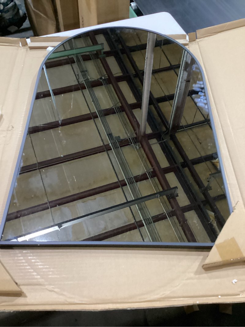 Condition photo showing Good Condition for scwf-gz 30x20 arch mirror rectangle wall mounted hanging or against wall aluminum alloy metal frame dressing make-up mirrors for entryway bedroom bathroom living room 30 20 inch black black 30"l x 20"w