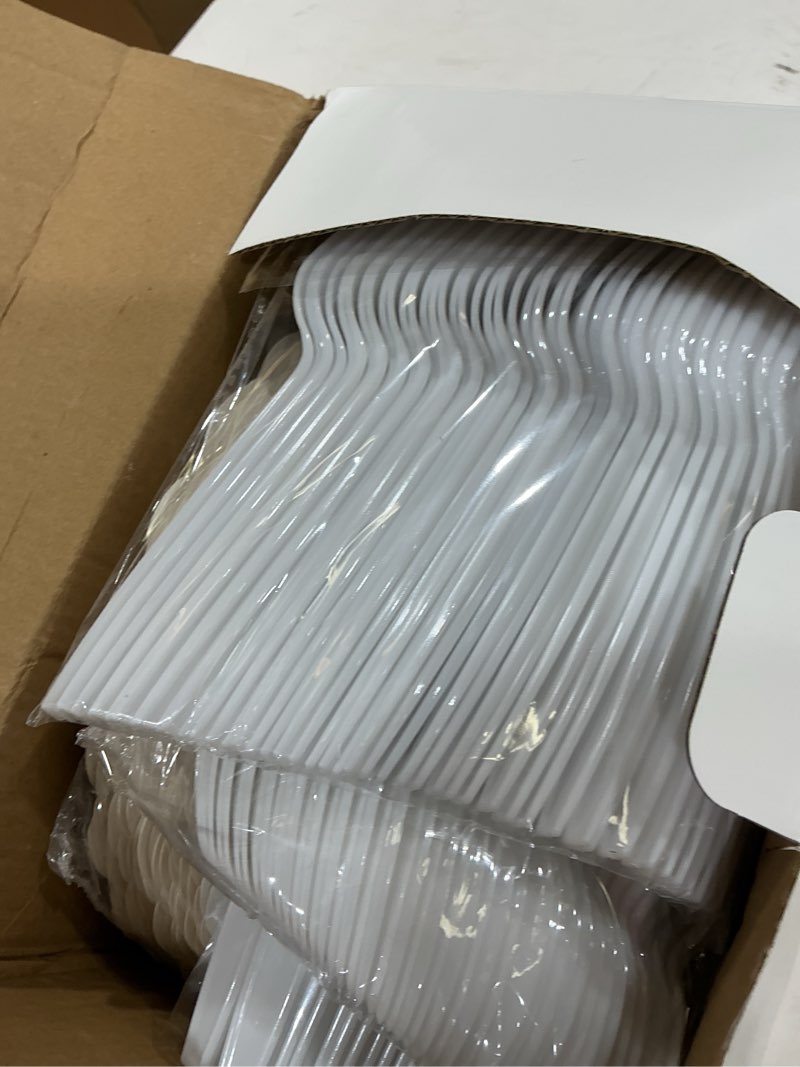 Condition photo showing New/Like New for 350 pcs white paper plates and napkins, 50 guest white party supplies include scalloped plates paper napkin cup plastic spoon fork knive for baby shower, wedding, birthday white 350 pcs