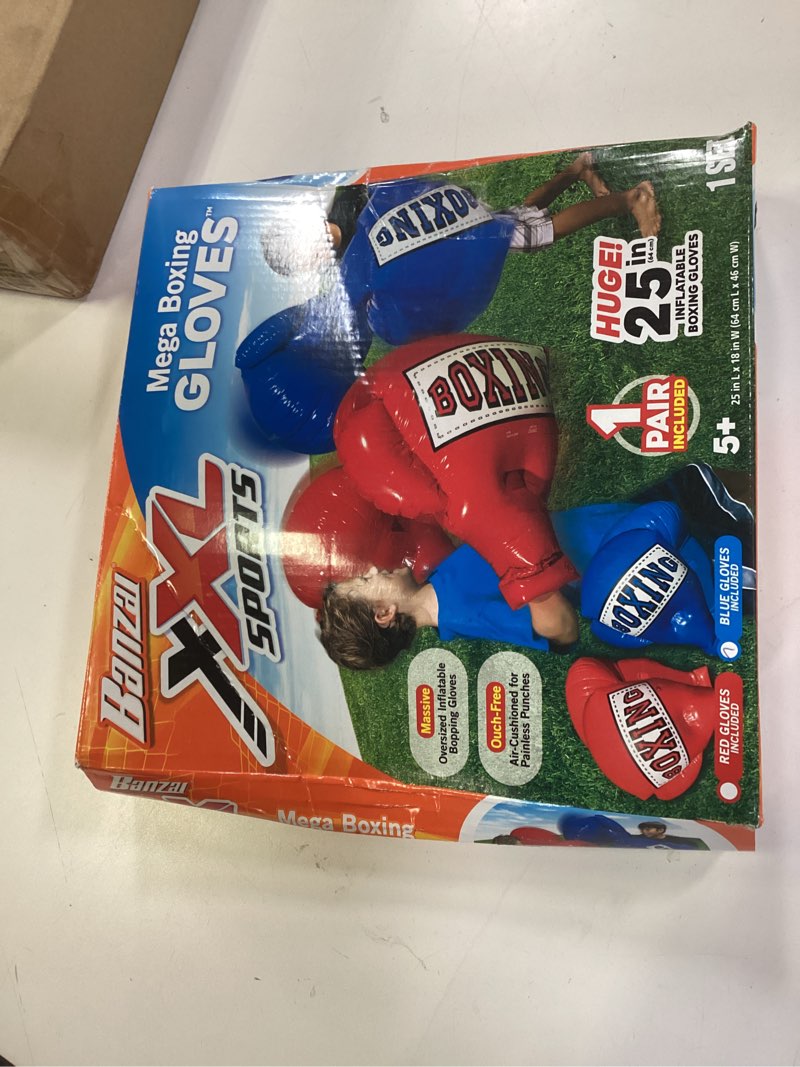 Condition photo showing New/Like New for BANZAI Kids Inflatable Mega Boxing Gloves, Red Blue Small