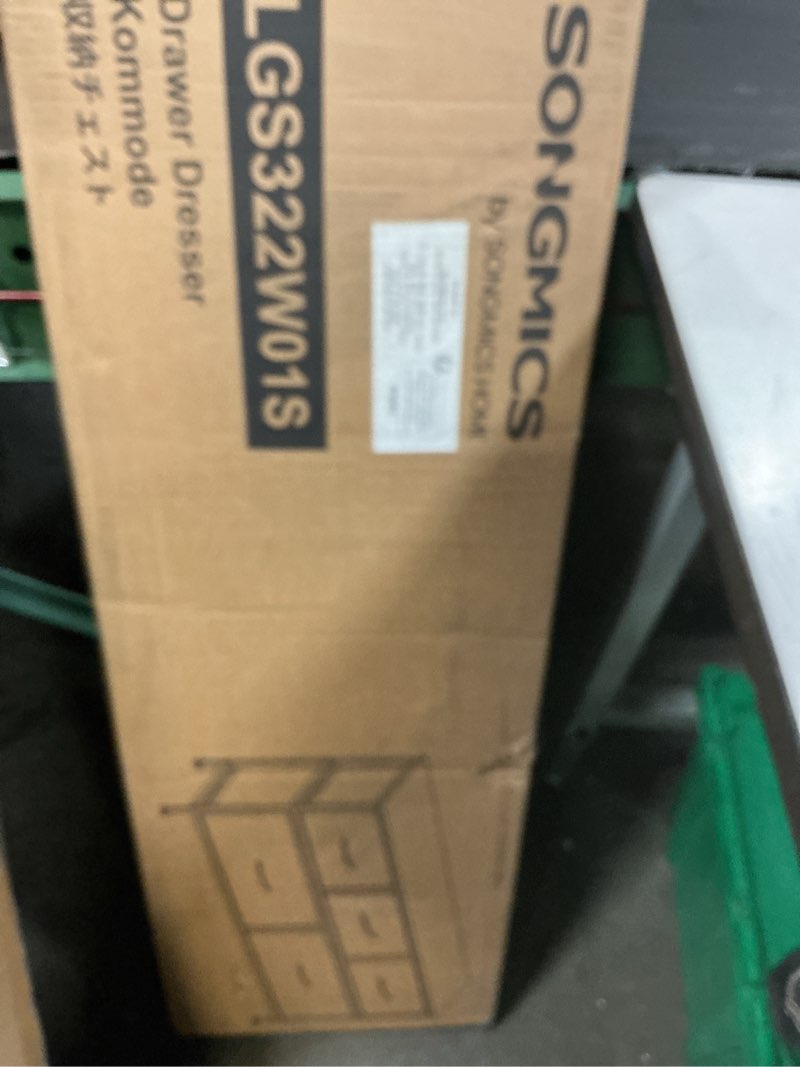Condition photo showing New/Like New for songmics dresser for bedroom, chest of drawers, steel, mdf, 5 non-woven fabric drawers, storage organizer unit, closet, entryway, cloud white and snow white ulgs322w01s cloud white + snow white 11.8"d x 38.9"w x 20.6"h (5 drawers)