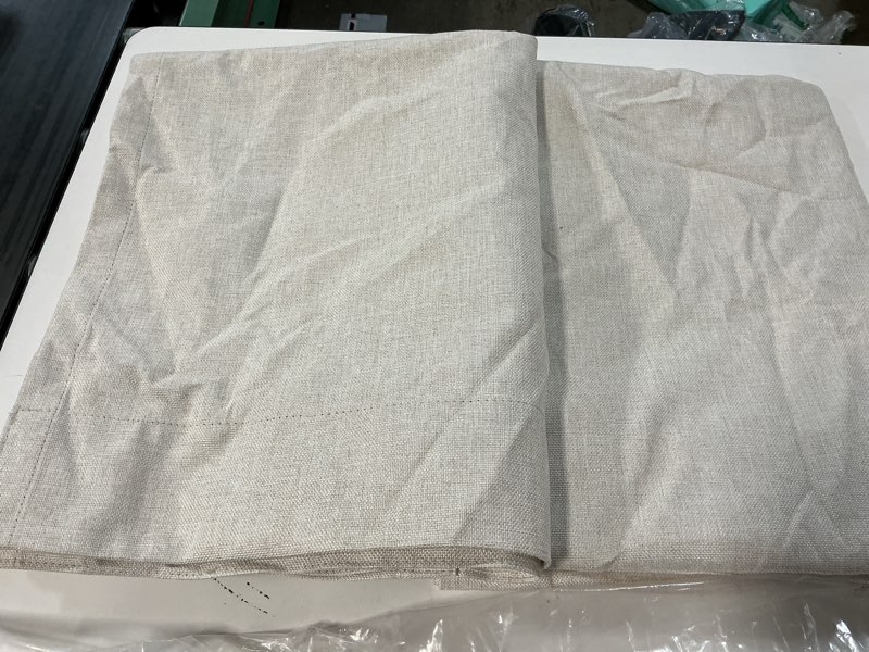 Condition photo showing Good Condition for 100% blackout shield linen blackout curtains for bedroom 63 inches long, back tab/rod pocket living room drapes, thermal insulated blackout curtains 2 panels set, 50" w x 63" l,cream alba | cream 50"w x 63"l (pack of 2)
