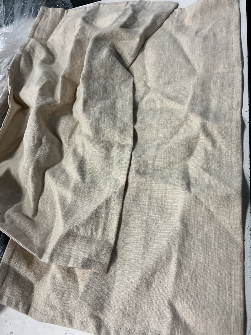 Condition photo showing Good Condition for european linen flange edge pillow cover (set of 2), 12x20, natural