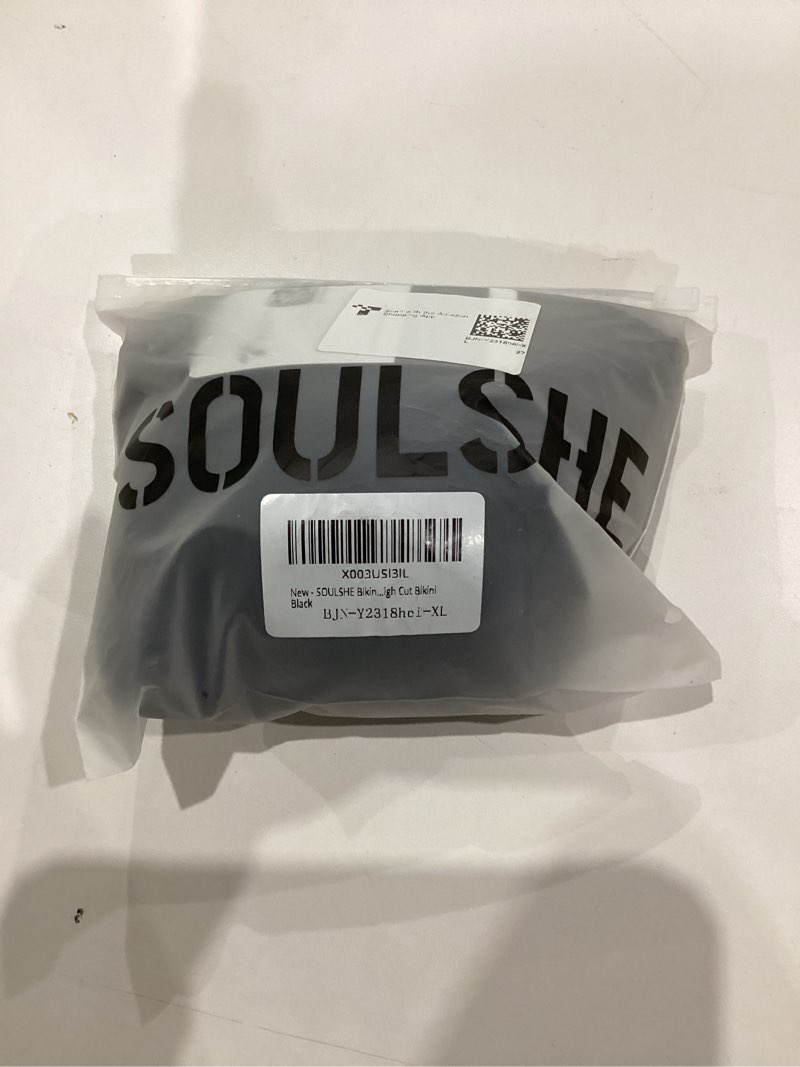 Condition photo showing As Is for Bikini Sets for Women Two Piece Womens Swimsuits Sexy Adjustable Halter Tops Bathing Suit High Cut Bikini Large Black