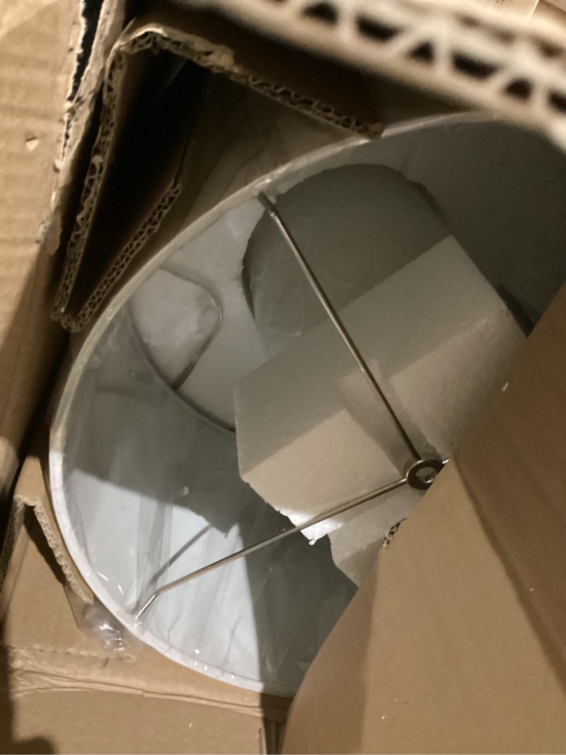 Condition photo showing Good Condition for Elegant Designs LT3322-WHT White and Brushed Nickel Glass Table Lamp