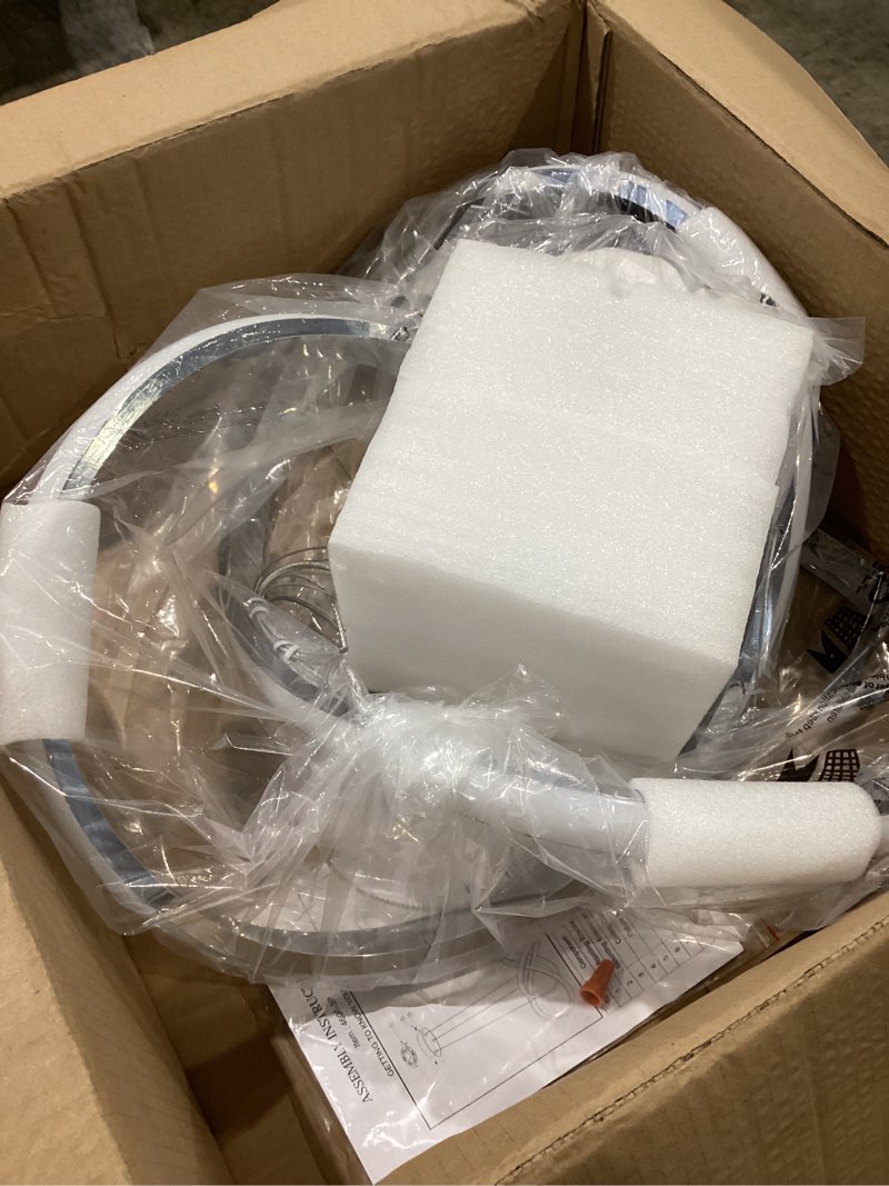 Condition photo showing Good Condition for mayna led pendant light with irregular ring lights,modern led chandelier, dimmable contemporary ceiling light fixture for dining room bedroom kitchen island cafe, 6000k white chrome 19.7 inch - no remote control