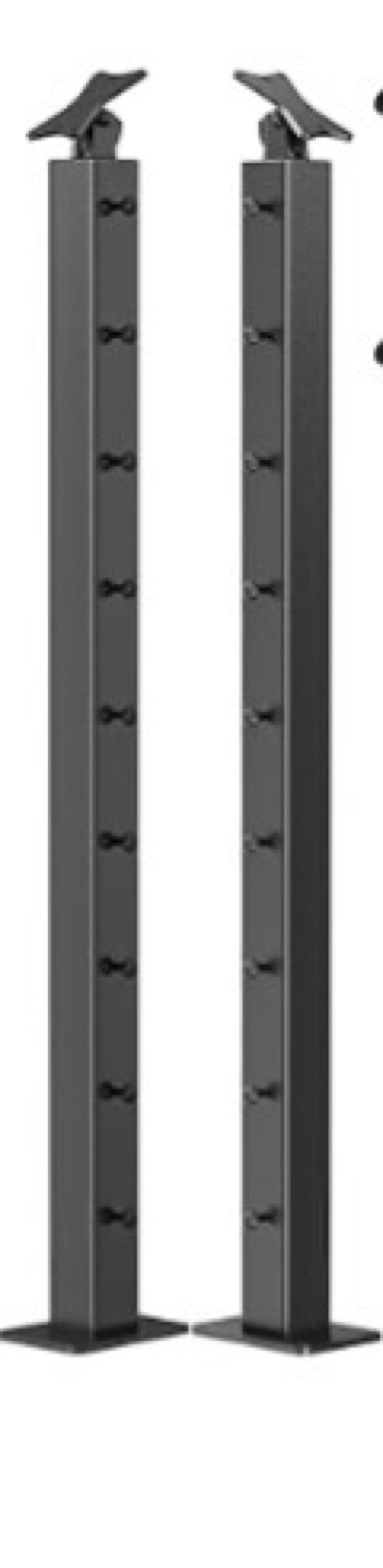 Deck Man 2Pack Black Outboard Adjustable-Angle Stainless Steel Cable Railing Post 36"x2"x2" Cable Ra