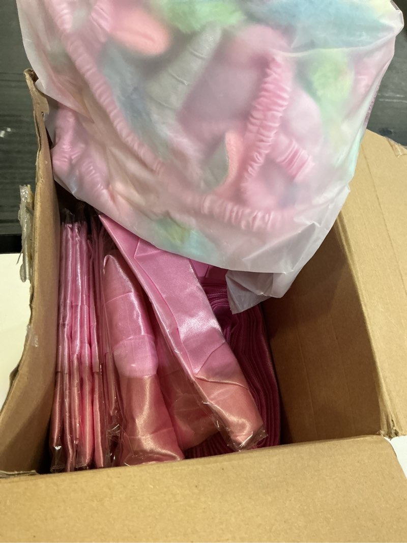 Condition photo showing Good Condition for bonuci 50 pcs spa party supplies for girls, 10 satin robe 10 kids slippers sleepover birthday spa party favors