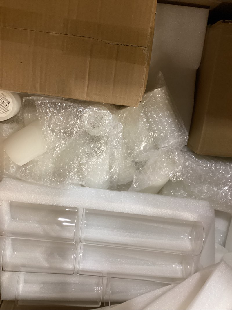 Condition photo showing Good Condition for shihanee 120 pcs pillar candles and glass cylinder vases clear cylinder holders for slim pillar candles table decoration (white) white 120