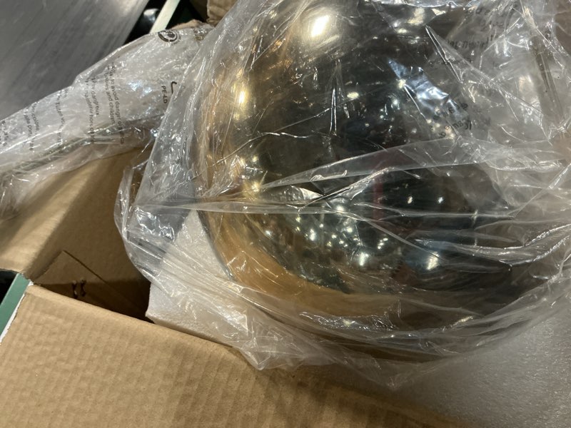 Condition photo showing Good Condition for kco 9.8” large mid century modern gradient gold glass globe pendant light | e26 socket, adjustable cord, single brushed brass hanging lamp for sloped ceiling kitchen island dining living room bar cafe gold-25cm