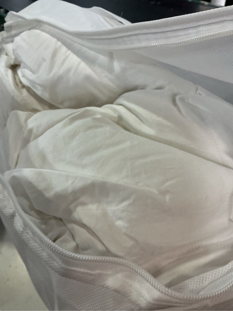 Condition photo showing As Is for luxe goose down comforter, full/queen, white