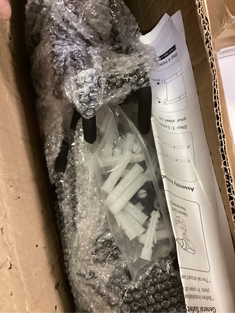 Condition photo showing New/Like New for 48" Garage Tool Organizer Wall Mount, 440lbs Garden Garage Storage Garage Organization with Adjustable Heavy Duty Hanging Hooks, Yard Rack Hanger System Shovel Rake Broom Ladder Holder, Men Gift 48" Alloy Steel with 3 Panels & 7 Hooks