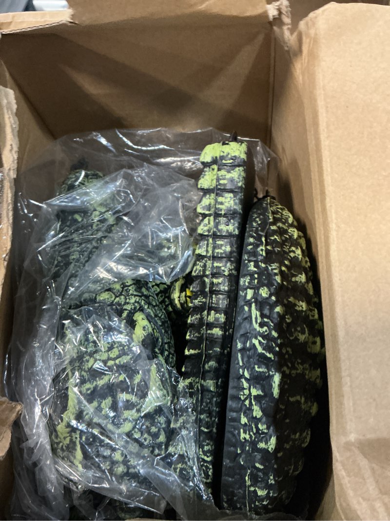 Condition photo showing As Is for 3 pack 3-segment floating alligator decoy 31.5inch plastic fake crocodile sculpture for pond pool duck deterrents realistic alligator pool float for yard outdoor garden decoration