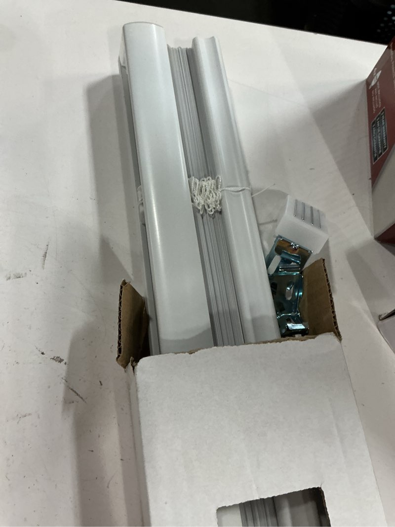 Condition photo showing As Is for no tool, 12bottle, 1" magnet mini blinds for metal steel doors, 25" w x 42" h, white, door blinds for door window, blinds for office, laundry room, home by regal estate