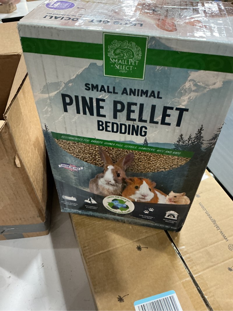 Condition photo showing As Is for small pet select recycled paper pellet bedding, litter for rabbit, guinea pig, hamster, bunny and other small animals, 20lb 20 lbs