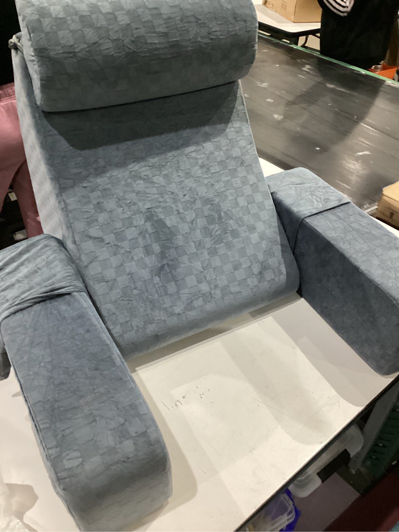 Condition photo showing Good Condition for vekkia 21" large reading pillow with adjustable arms & headrest – wide backrest cushion for adults with extra-large pockets for reading, tv, gaming & work, recovery on bed & floor, 21"(grace grey)