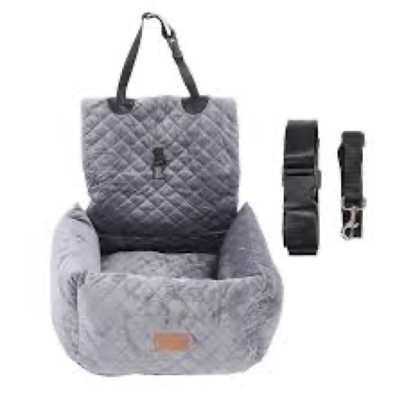 AYNEFY Asiento de Coche Portátil para Perros, Asiento Elevador para Perros Suave, Desmontable y Lavable con Tamaño Ajustable y Método de Fijación Cama para Coche para Mascotas Adecuada