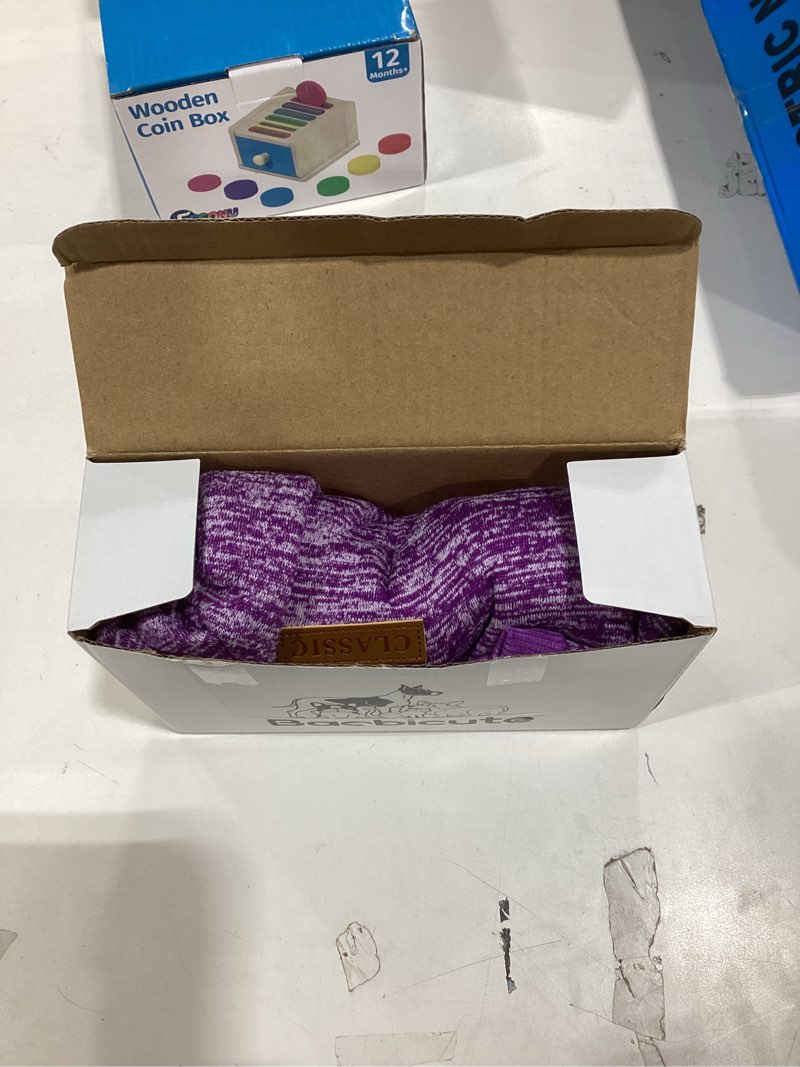 Condition photo showing Good Condition for 3 Pack Dog Sweaters for Small Dogs Girl Boy Winter Fleece Clothes Warm Soft Dog Sweatshirt Outfit for Dogs Cats Pet Apparel S (Back: 11.8", Chest: 15.7", 5.5-10 lbs) Purple+ Wine Red+Dark Blue