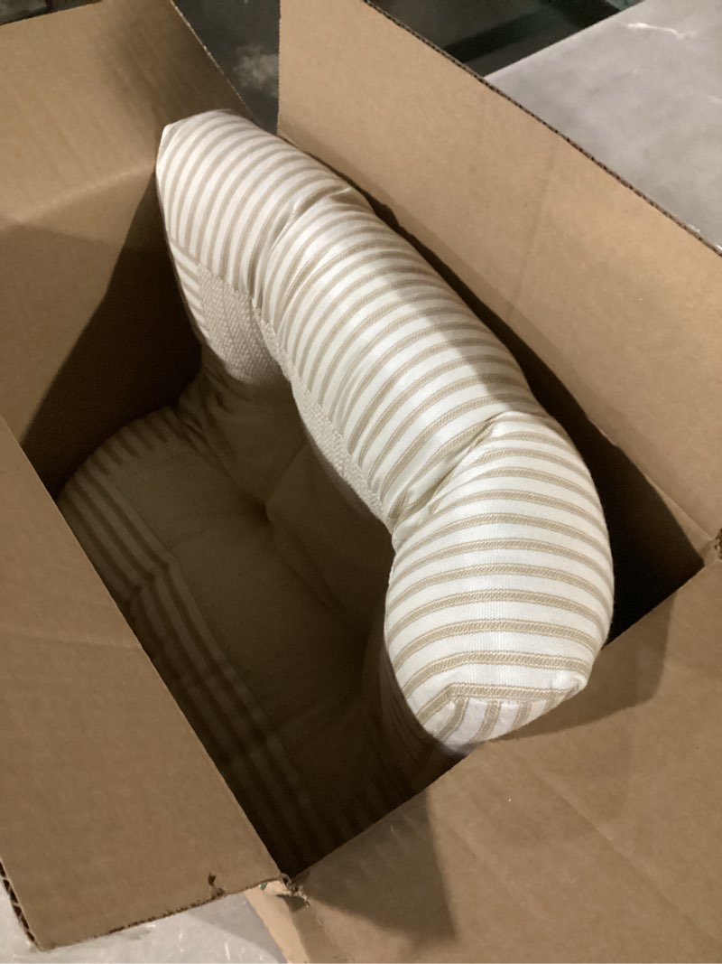 Condition photo showing Good Condition for Ellis Curtain Plaza Stripe Chair Pad, 16" x 16", Tan Tan 16" x 16"