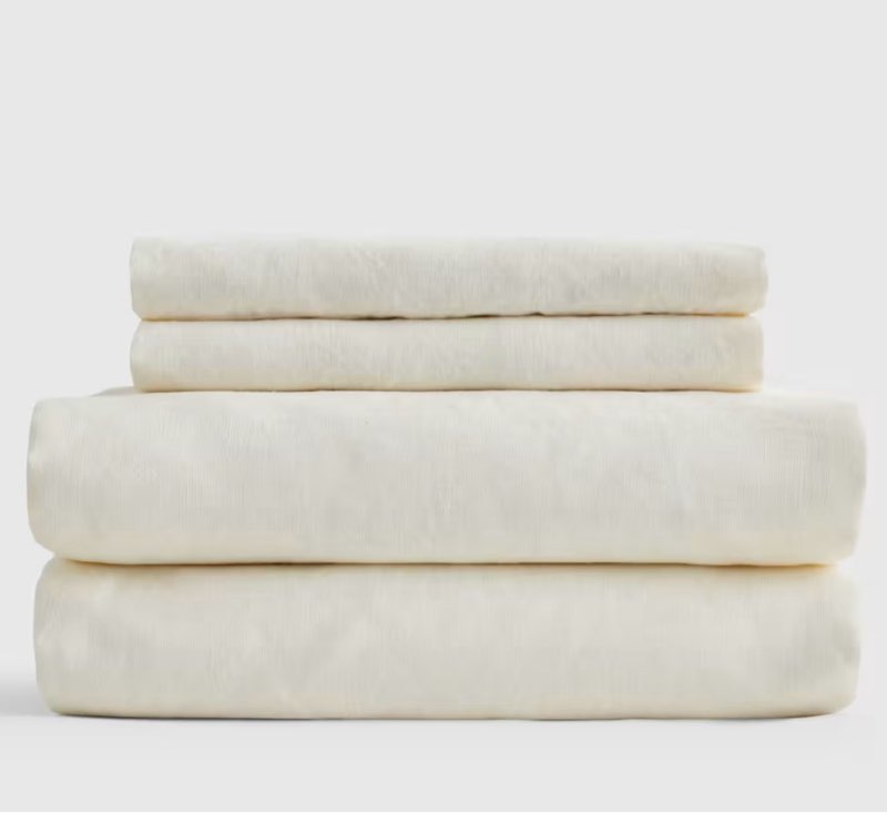 quince european linen sheet set 3 piece ivory   queen  