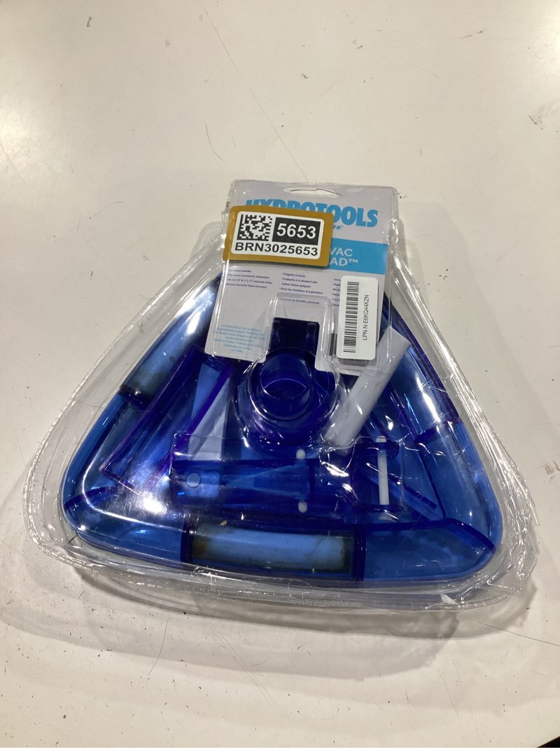 Condition photo showing Good Condition for swimline hydrotools manual pool vacuum head attachment for inground & above ground pools |weighted swimming pool vac head clear triangle shape w/ bristles| swivel hose 1-1/4 or 1-1/2’’| 8145 tri-vac