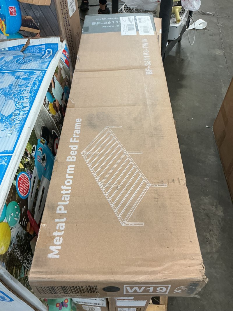 Condition photo showing Good Condition for auroral zone 12 inch twin metal platform bed frame, heavy duty mattress foundation, no box spring required