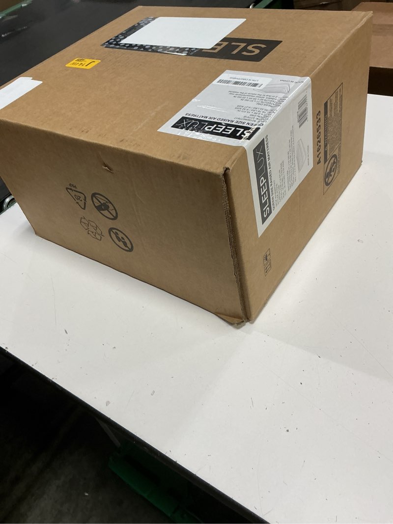 Condition photo showing New/Like New for sleeplux durable inflatable air mattress with built-in pump, pillow and usb charger, 22" tall queen queen 22"