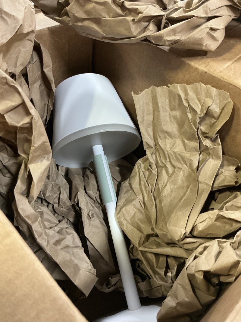 Condition photo showing As Is for philips hue go smart portable table lamp, white - white and color ambiance led color-changing light - 1 pack - indoor and outdoor use - control with hue app or voice assistant 1 pack white