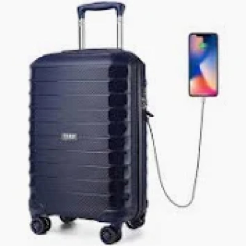 Kono 20-Inch Small Hardside Carry-on Suitcase with Spinner Wheels, Lightweight Rolling Cabin Suitcase for Airplane Travel (Purple, for 1-3 Days of Travel)
