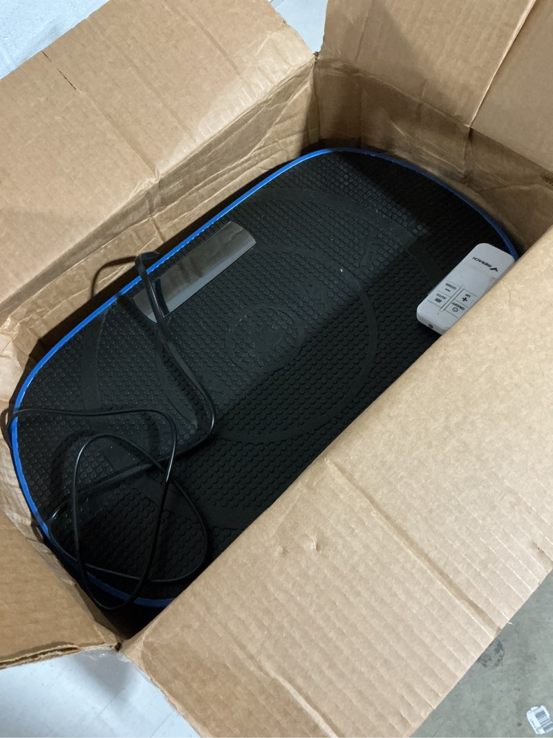 Condition photo showing As Is for merach vibration plate exercise machine, whole body workout equipment for women, bluetooth and silicone pedal, vibration plate with auto mode, vibrate fitness platform for home
