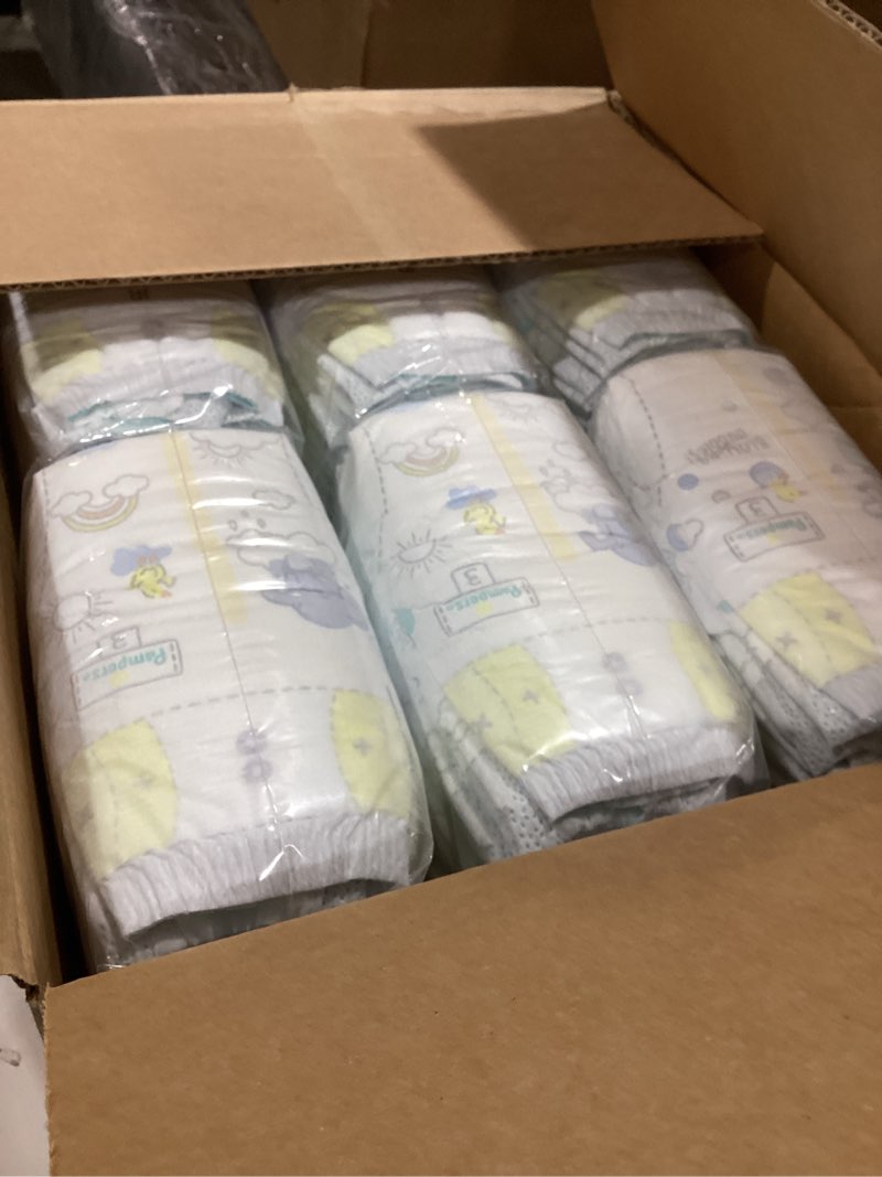Condition photo showing Good Condition for pampers swaddlers diapers, size 3 (13-26 lbs), 168 count, absorbent, keeps baby dry and comfortable, skin safe disposable baby diaper size 3 168