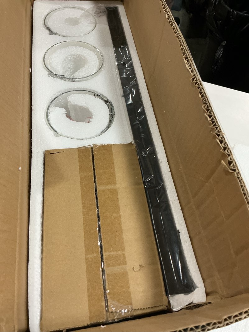 Condition photo showing New/Like New for izorro bathroom vanity light fixture, 3-light 22 inch matte black bathroom light fixtures over mirror, with clear glass shade, modern farmhouse vanity lights, rustic restroom lighting fixtures black-clear glass shade 3-light