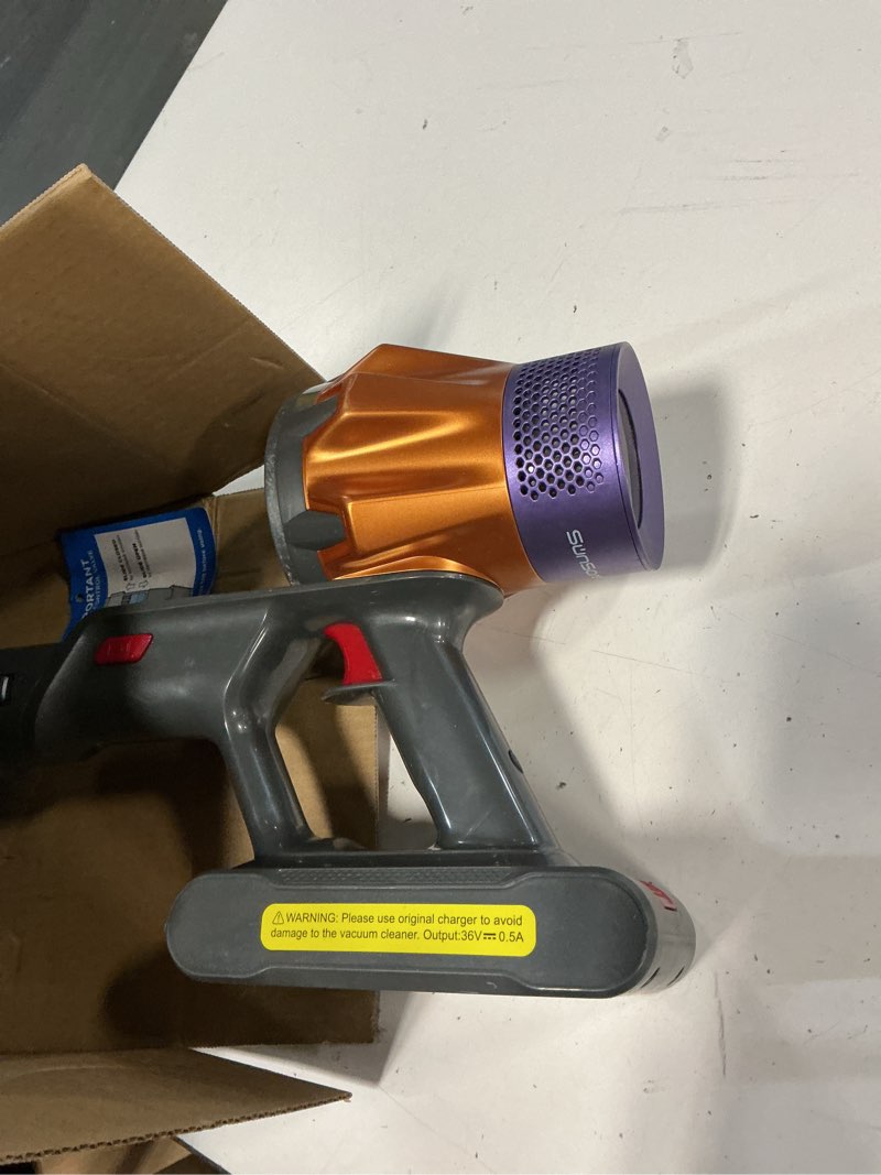 Condition photo showing As Is for bissell powerclean furguard 280w self-standing cordless vacuum w/self-cleaning brush roll, strong suction, removeable battery, wall mount, upholstery tool & bright headlights